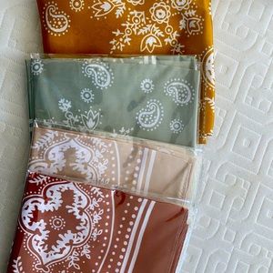 Silk feel square head scarves
